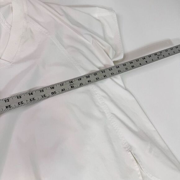 Athleta Top Womens 1X Shirt White Pullover V Neck Oversized Comfort AThletic - Picture 2 of 7